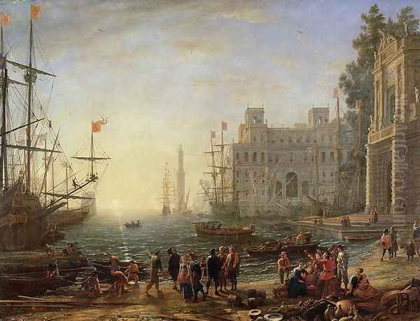 Harbour with Villa Medici, 1637 Oil Painting by Claude Lorrain (Claude Gellee)