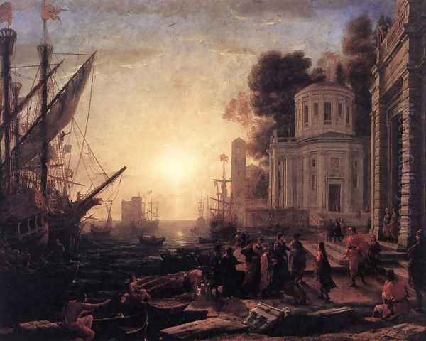 The Disembarkation of Cleopatra at Tarsus 1642-43 Oil Painting by Claude Lorrain (Claude Gellee)