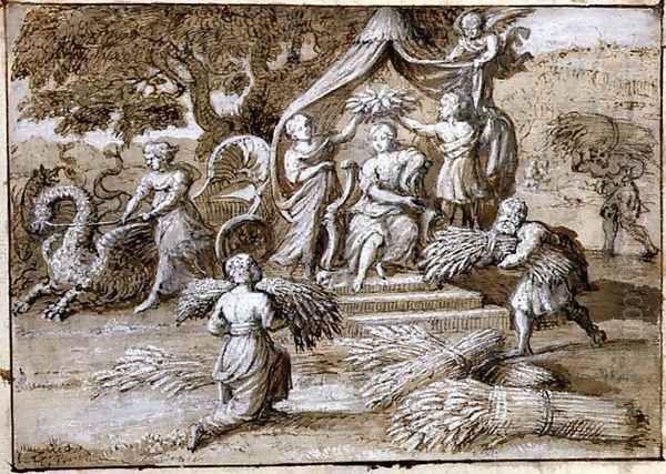 Homage to Ceres Oil Painting by Claude Lorrain (Claude Gellee)