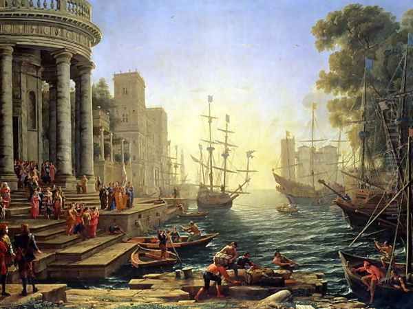 Seaport with the Embarkation of St. Ursula Oil Painting by Claude Lorrain (Claude Gellee)