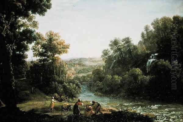 Wooded Landscape with a Brook, 1630 Oil Painting by Claude Lorrain (Claude Gellee)