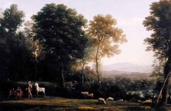 Landscape with Erminia in Discourse with the Old Man and his Sons Oil Painting by Claude Lorrain (Claude Gellee)