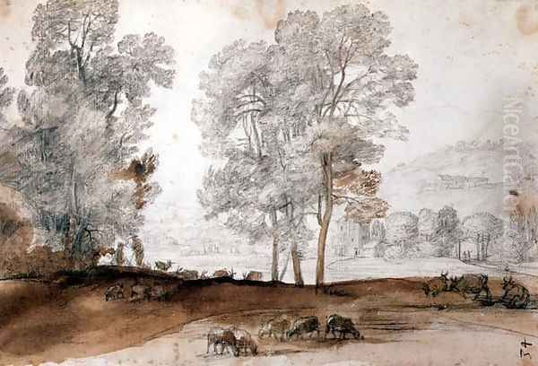 Pastoral Landscape (3) Oil Painting by Claude Lorrain (Claude Gellee)