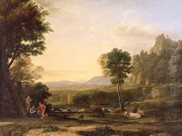 Pastoral Landscape, 1645 Oil Painting by Claude Lorrain (Claude Gellee)