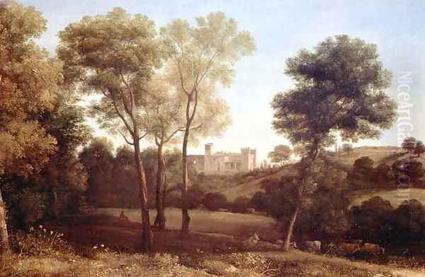 Landscape with Castle Oil Painting by Claude Lorrain (Claude Gellee)