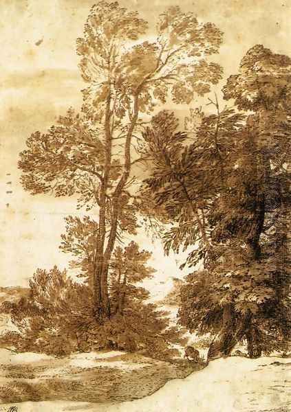 Trees Oil Painting by Claude Lorrain (Claude Gellee)