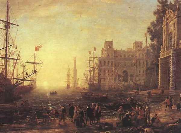Port with Villa Medici Oil Painting by Claude Lorrain (Claude Gellee)