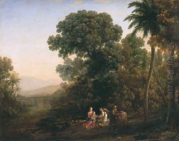 Rest on the Flight into Egypt Oil Painting by Claude Lorrain (Claude Gellee)