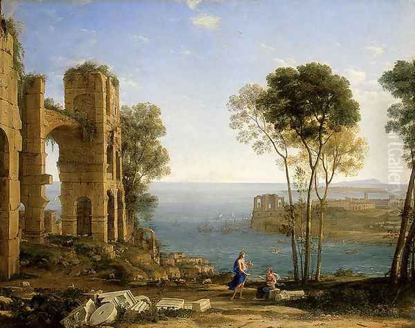 Coast View with Apollo and the Cumaean Siby Oil Painting by Claude Lorrain (Claude Gellee)