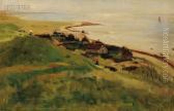 Coastal View Oil Painting by Hans Dahl