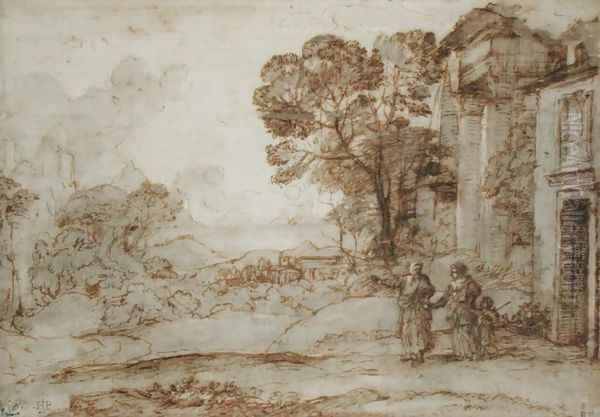 Landscape with Abraham Expelling Hagar and Ishmael, c.1665-67 Oil Painting by Claude Lorrain (Claude Gellee)