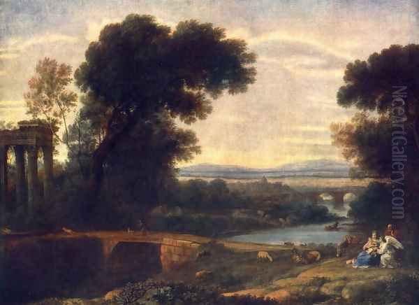 Landscape with Shepherds Oil Painting by Claude Lorrain (Claude Gellee)