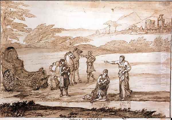 St. Philip Baptising the Eunuch, 1677 Oil Painting by Claude Lorrain (Claude Gellee)