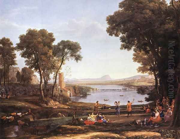 Landscape with Dancing Figures Oil Painting by Claude Lorrain (Claude Gellee)