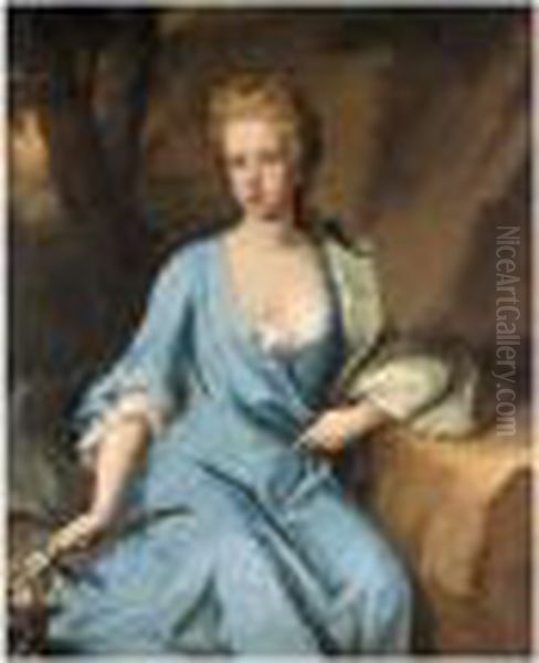 Portrait Of Miss Campbell, Said 
To Be The Daughter Of Archibald Campbell, 1st Duke Of Argyll Oil Painting by Michael Dahl
