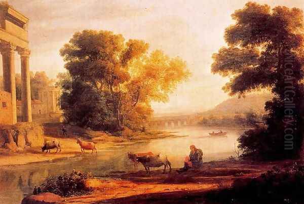 The ford Oil Painting by Claude Lorrain (Claude Gellee)