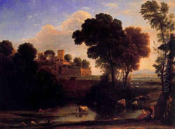 Italian landscape Oil Painting by Claude Lorrain (Claude Gellee)