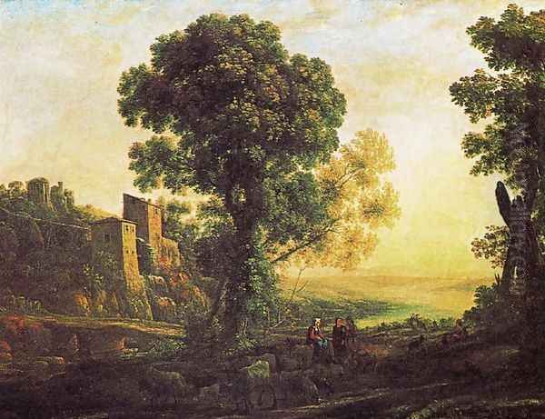 Landscape with pastors 2 Oil Painting by Claude Lorrain (Claude Gellee)