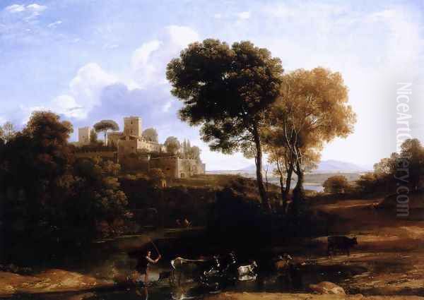 Villa at the Campagna in Rome Oil Painting by Claude Lorrain (Claude Gellee)