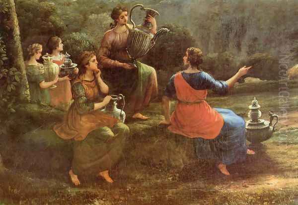 Vedute of Delphi with a procession of victims, Detail Oil Painting by Claude Lorrain (Claude Gellee)