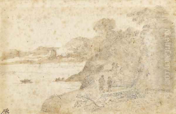 A river landscape Oil Painting by Claude Lorrain (Claude Gellee)