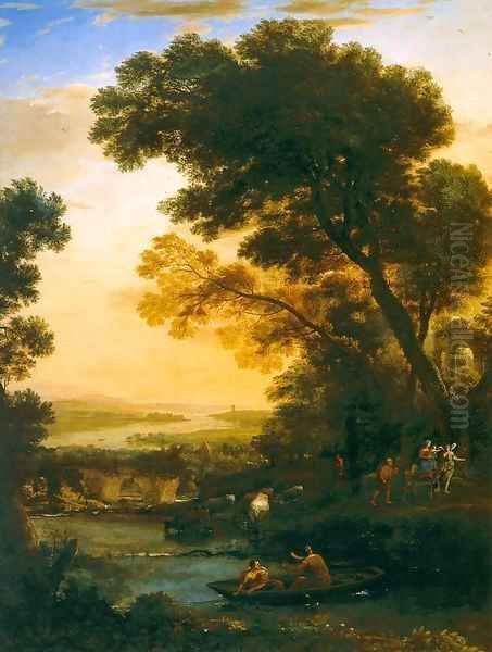 Ideal Landscape with the Flight into Egypt Oil Painting by Claude Lorrain (Claude Gellee)