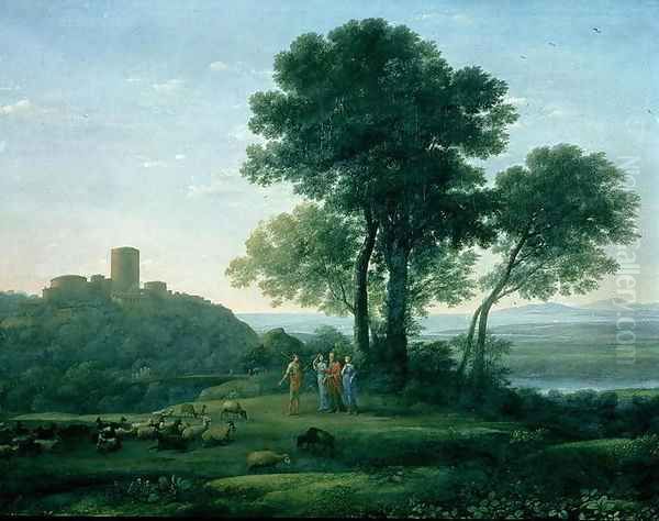 Jacob with Laban and his daughters Oil Painting by Claude Lorrain (Claude Gellee)