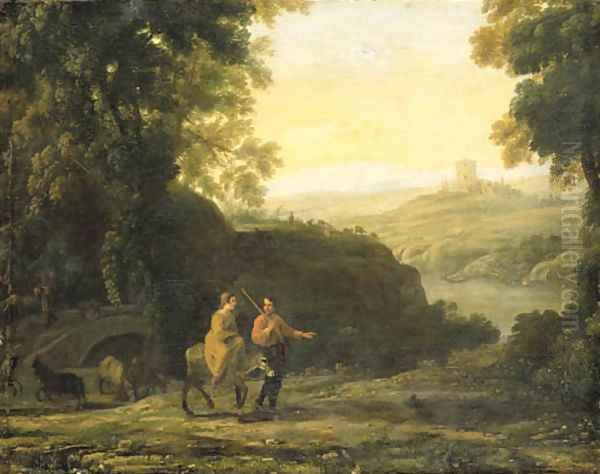 The Flight into Egypt Oil Painting by Claude Lorrain (Claude Gellee)