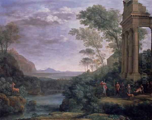 Landscape with Ascanius Shooting the Stag of Sylvia Oil Painting by Claude Lorrain (Claude Gellee)
