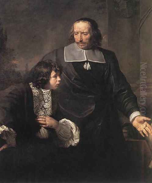 A Teacher and his Pupil Oil Painting by Claude Lefebvre