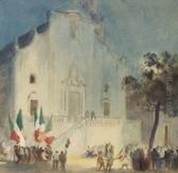 Festa Popolare Oil Painting by Edoardo Dalbono