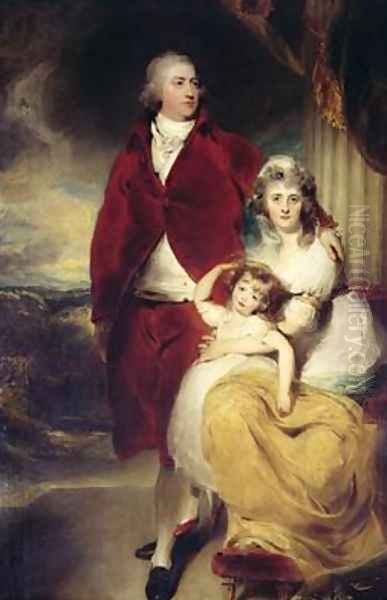 Henry 10th Earl and 1st Marquess of Exeter his wife Sarah and daughter Lady Sophia Cecil Oil Painting by Sir Thomas Lawrence