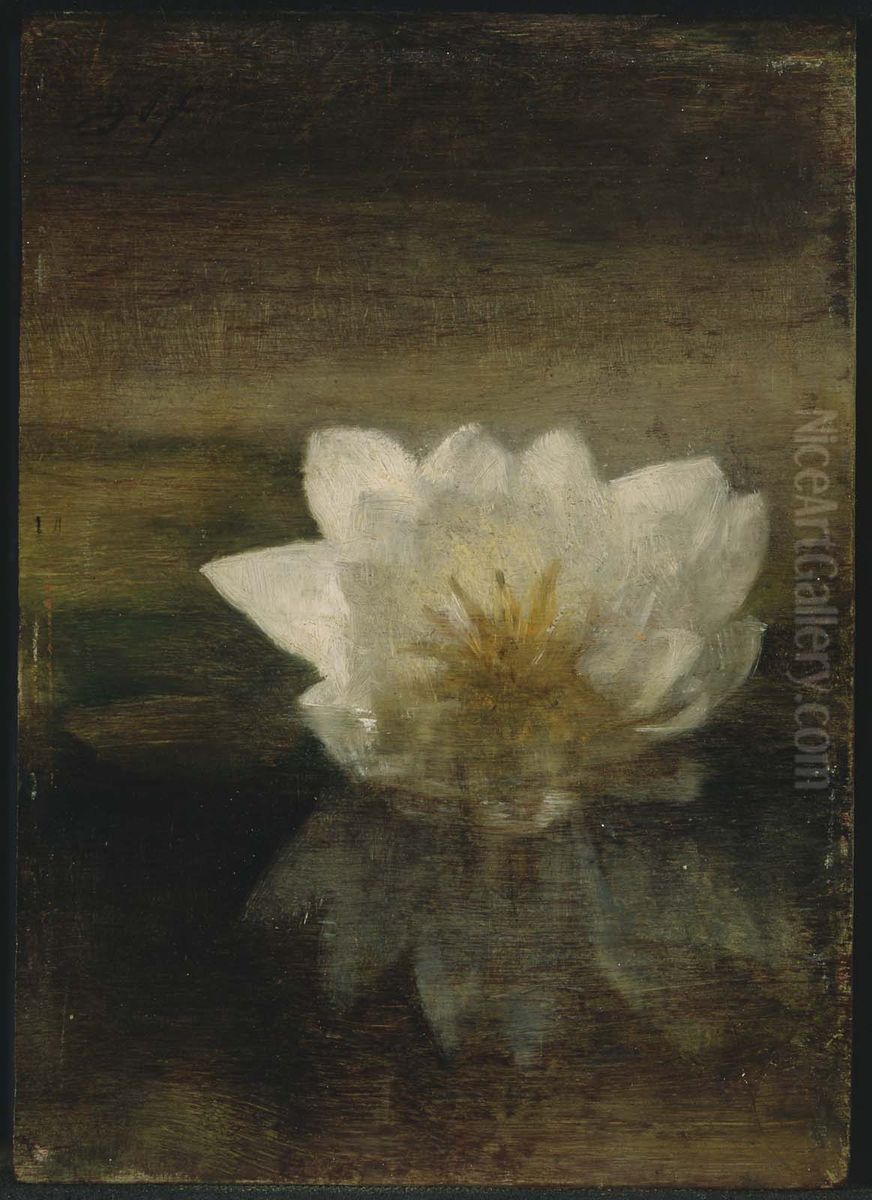 Water Lily Oil Painting by John La Farge