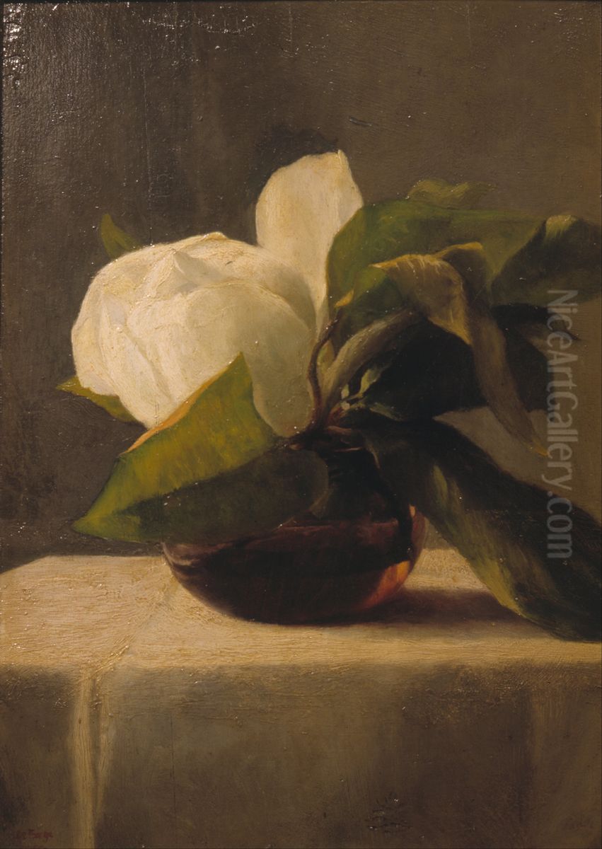 Magnolia Oil Painting by John La Farge