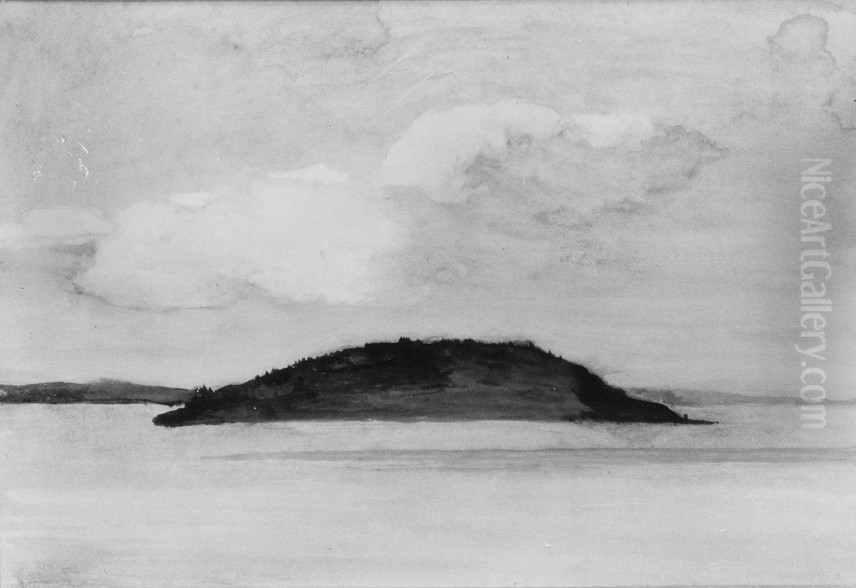 Sheep Porcupine Island, Bar Harbor, Maine, Evening Study, August 29, 1896 Oil Painting by John La Farge