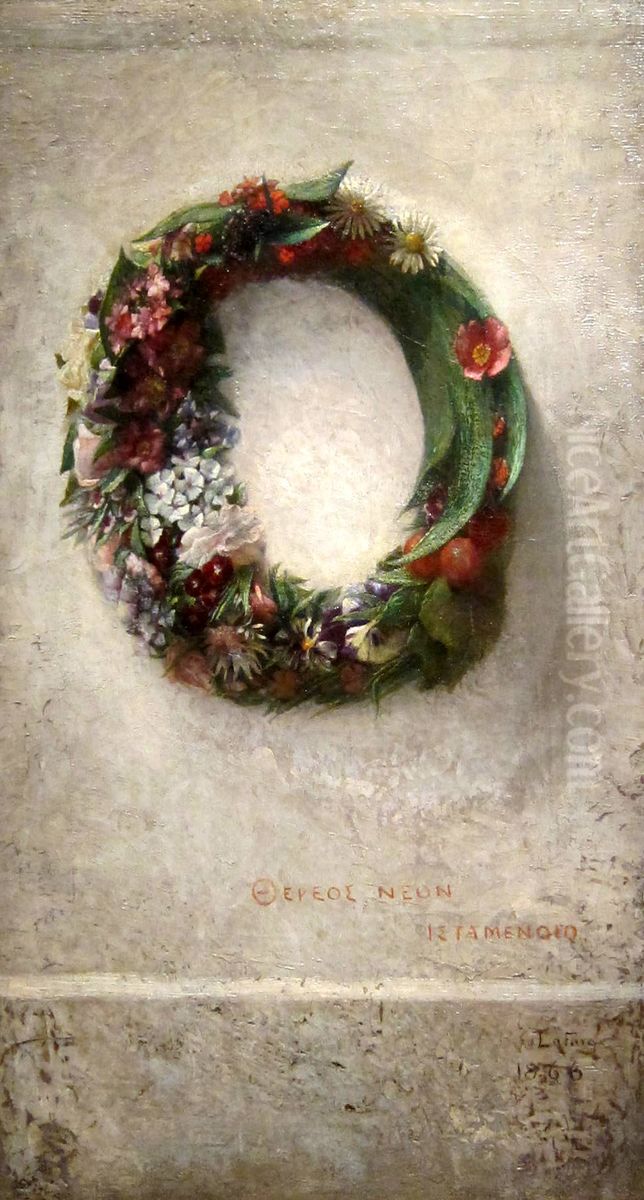 Wreath of Flowers Oil Painting by John La Farge