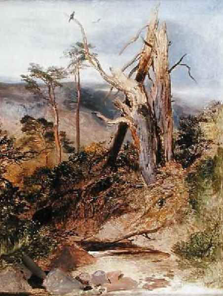 Highland Landscape with Split Scotch Pine Oil Painting by Sir Edwin Henry Landseer