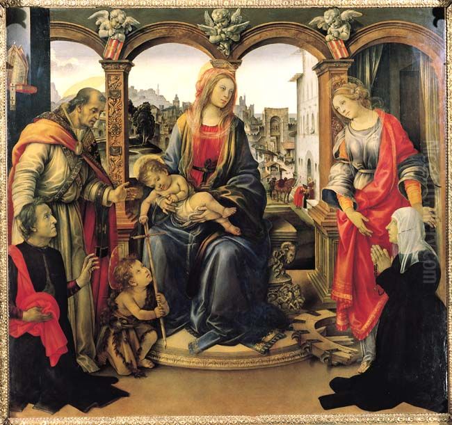 Madonna With Child And Saints Oil Painting by Filippino Lippi