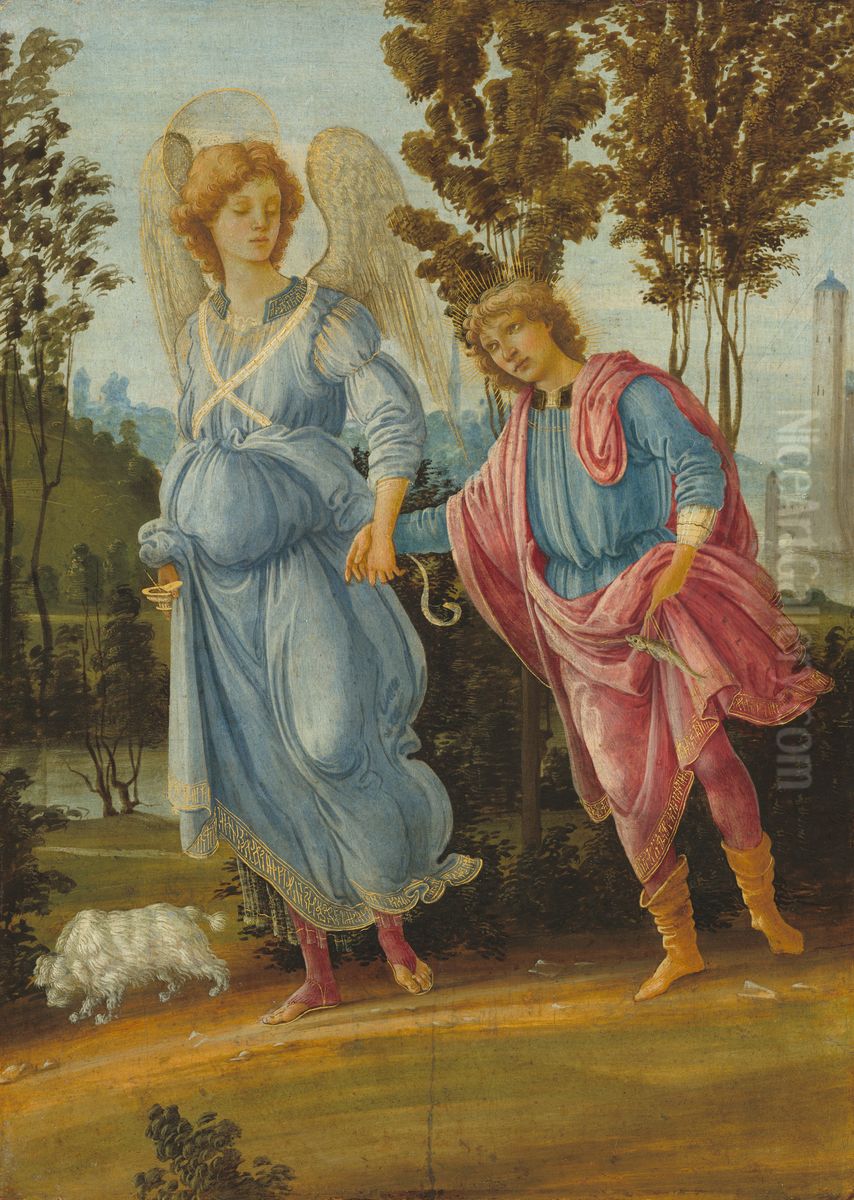 Tobias And The Angel Oil Painting by Filippino Lippi