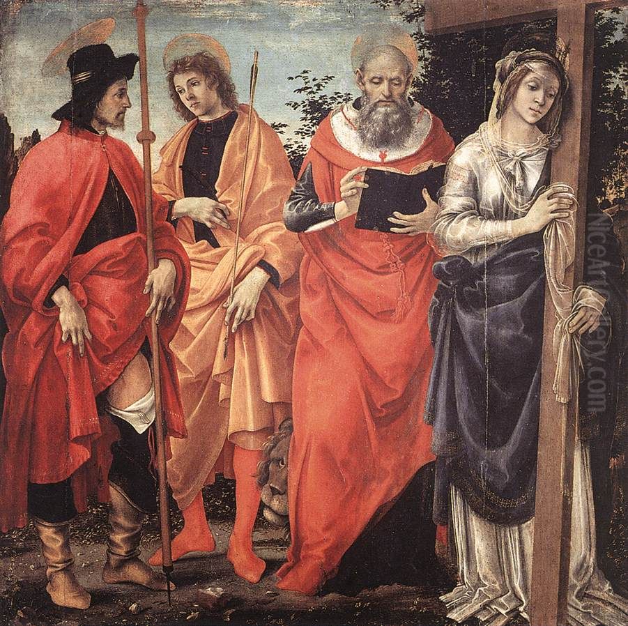 Four Saints Altarpiece Oil Painting by Filippino Lippi