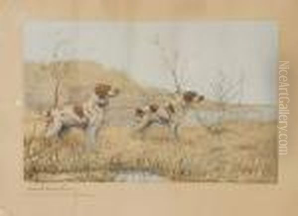 Epagneuls Oil Painting by Leon Danchin