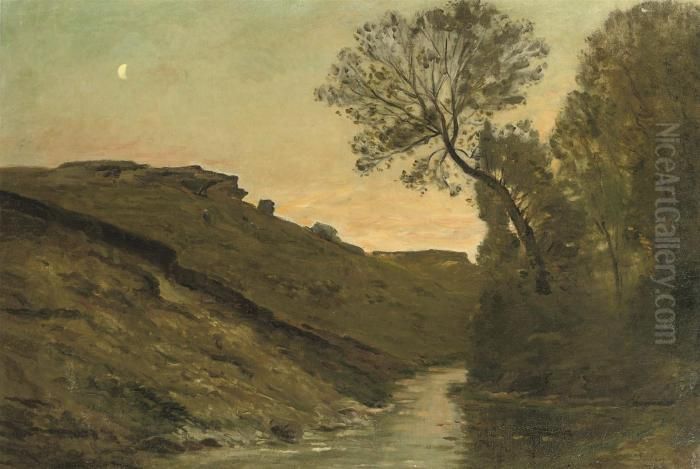Le Ravin Oil Painting by Charles-Francois Daubigny