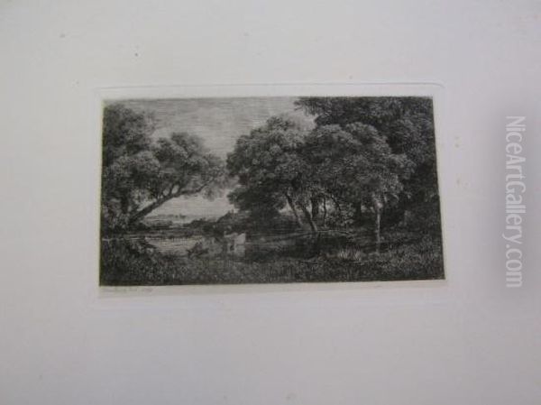 Les Vaches Au Marais Oil Painting by Charles-Francois Daubigny