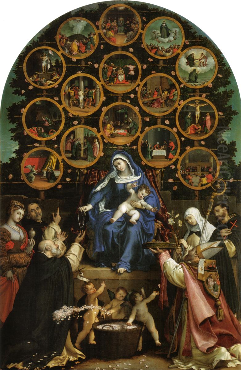 Madonna of the Rosary Oil Painting by Lorenzo Lotto