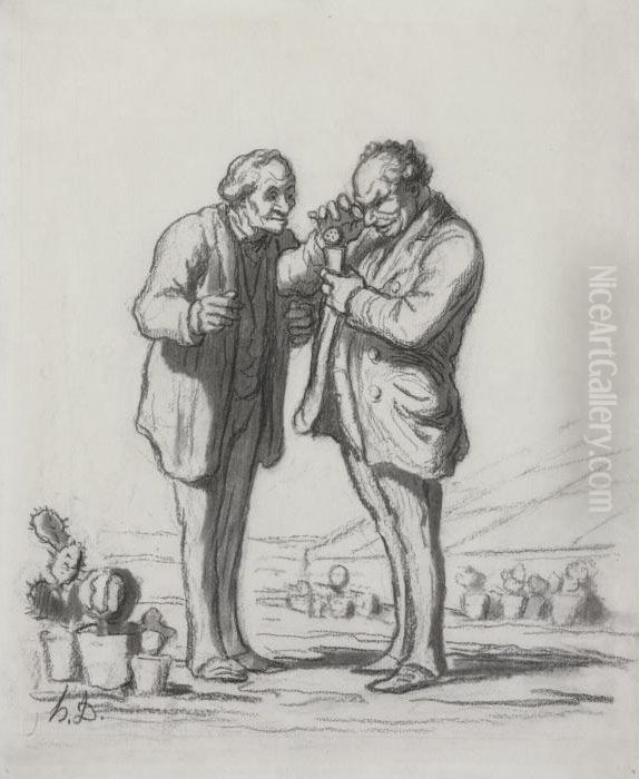Membres D'une Societe D'horticulture Oil Painting by Honore Daumier