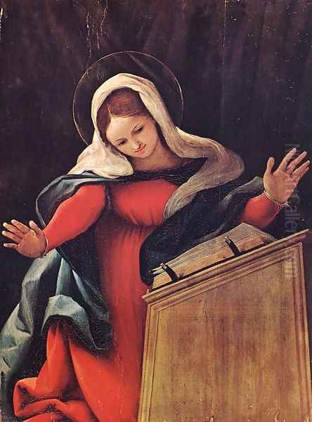 Virgin Annunciate Oil Painting by Lorenzo Lotto