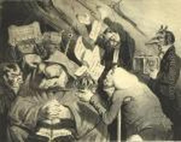 From La Caricature Oil Painting by Honore Daumier