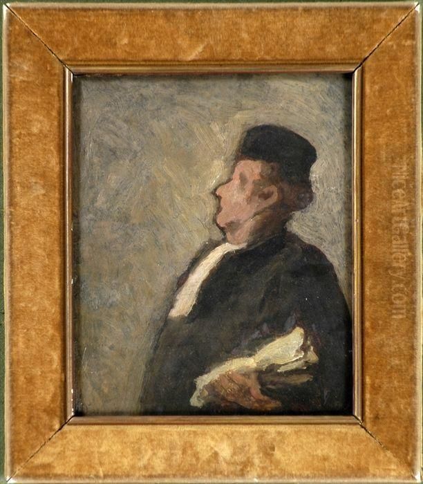 Portrait Of A Man Oil Painting by Honore Daumier