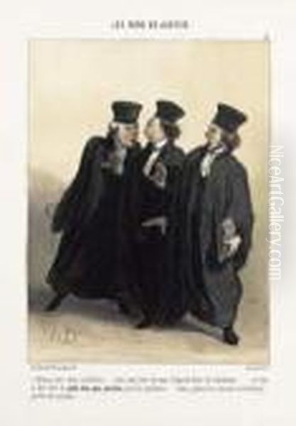 Allons Donc, Chers Confreres Oil Painting by Honore Daumier