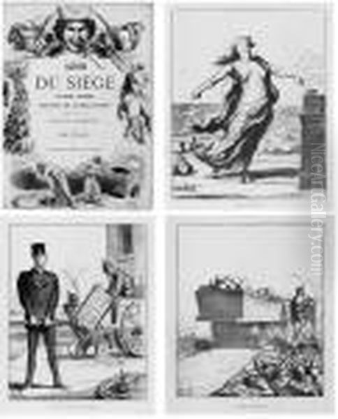 Album Du Siege. Par Cham Et 
Daumier. Recueil De Caricatures Publiees Pendant Le Siege Dans Le 
Charivari. Oil Painting by Honore Daumier